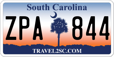 SC license plate ZPA844