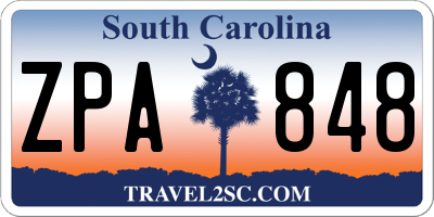 SC license plate ZPA848