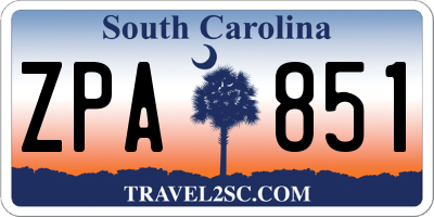 SC license plate ZPA851