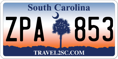 SC license plate ZPA853