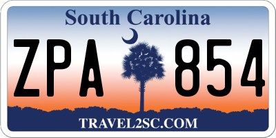 SC license plate ZPA854