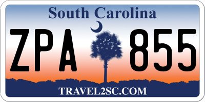 SC license plate ZPA855