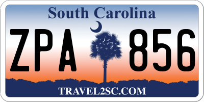SC license plate ZPA856