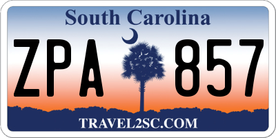 SC license plate ZPA857