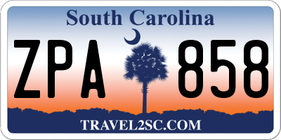SC license plate ZPA858