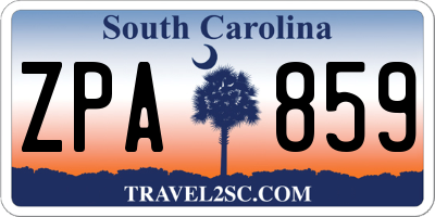 SC license plate ZPA859
