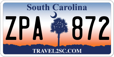 SC license plate ZPA872