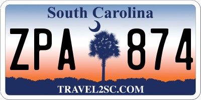 SC license plate ZPA874