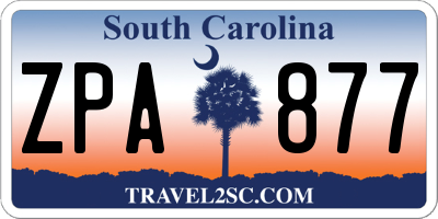 SC license plate ZPA877