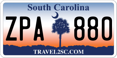 SC license plate ZPA880