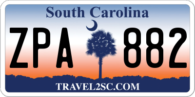 SC license plate ZPA882