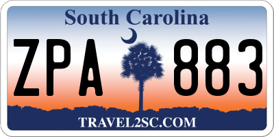 SC license plate ZPA883