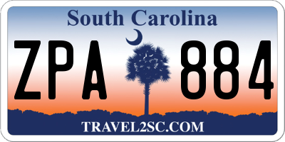 SC license plate ZPA884