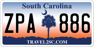 SC license plate ZPA886