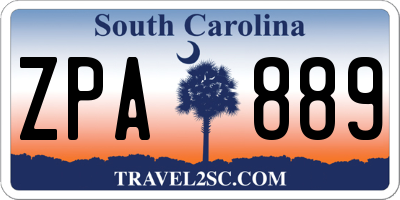 SC license plate ZPA889