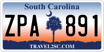SC license plate ZPA891