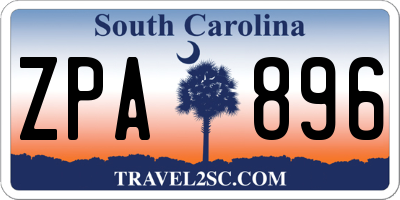 SC license plate ZPA896