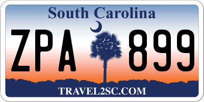 SC license plate ZPA899