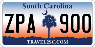 SC license plate ZPA900