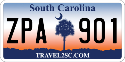 SC license plate ZPA901