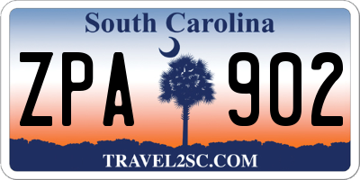 SC license plate ZPA902