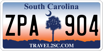 SC license plate ZPA904