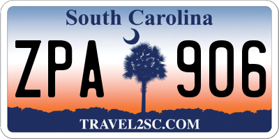 SC license plate ZPA906