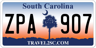 SC license plate ZPA907