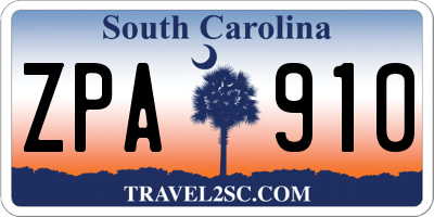 SC license plate ZPA910