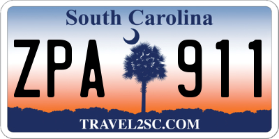 SC license plate ZPA911