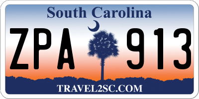 SC license plate ZPA913