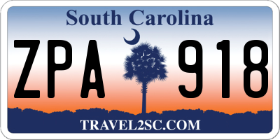 SC license plate ZPA918