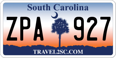 SC license plate ZPA927