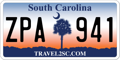 SC license plate ZPA941