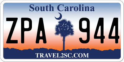 SC license plate ZPA944