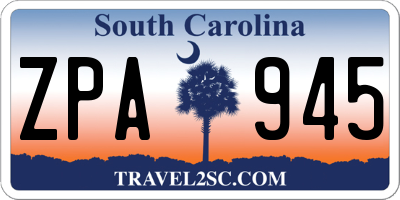 SC license plate ZPA945