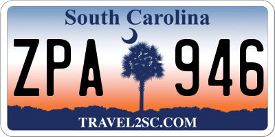 SC license plate ZPA946