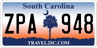 SC license plate ZPA948