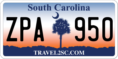 SC license plate ZPA950