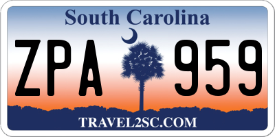 SC license plate ZPA959