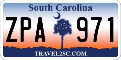 SC license plate ZPA971