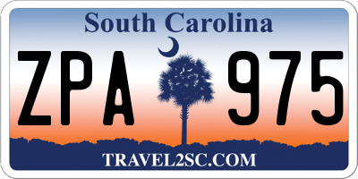 SC license plate ZPA975