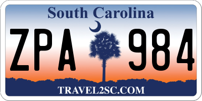SC license plate ZPA984