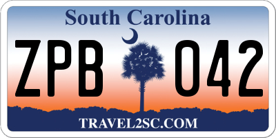 SC license plate ZPB042