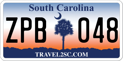 SC license plate ZPB048