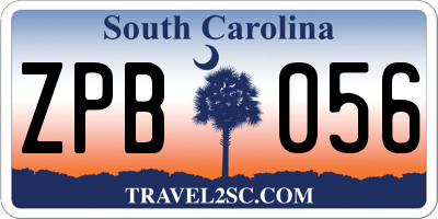 SC license plate ZPB056