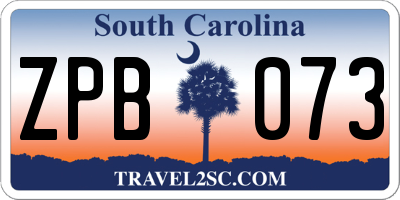 SC license plate ZPB073