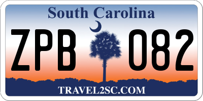SC license plate ZPB082