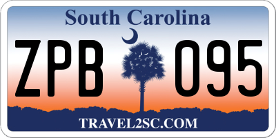 SC license plate ZPB095