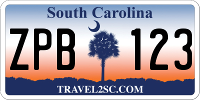 SC license plate ZPB123
